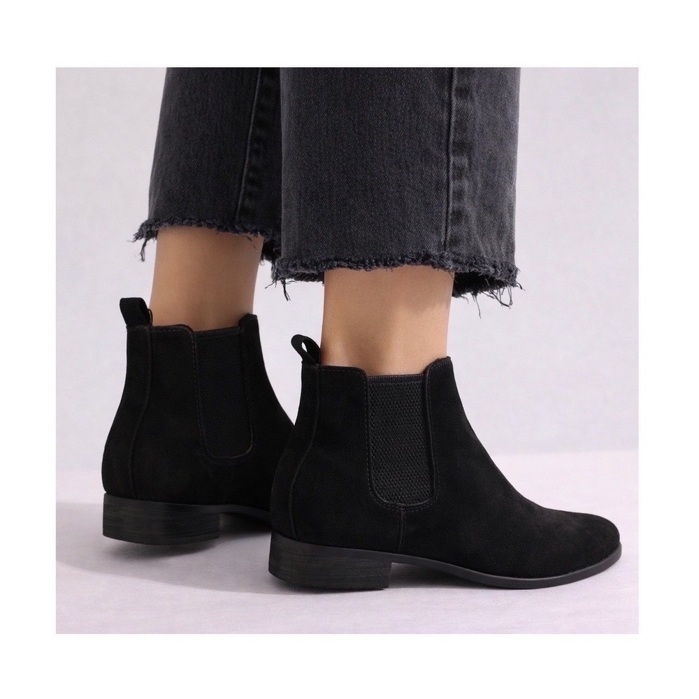 Toms Black Ella Suede Chelsea Ankle Boots